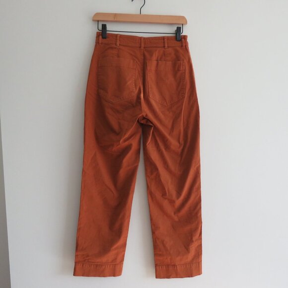 EVERLANE The Lightweight Straight-Leg Crop Pants in Burnt Orange Utility Size 0 - Picture 8 of 12